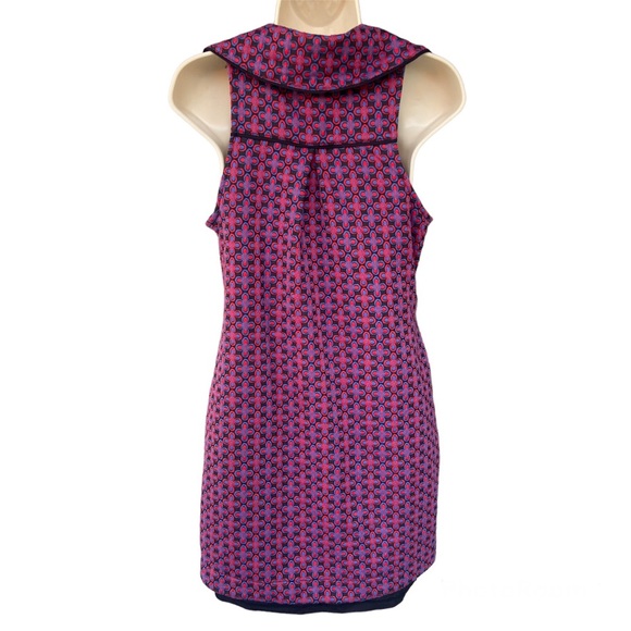 Anthropologie Maeve Collared Floral Sleeveless V Neck Mini Dress Retro Vibe - Picture 3 of 5